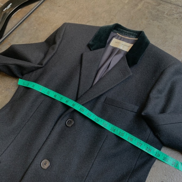 Hedi Slimane × Saint Laurent Paris $4,500 Heavy Lurex Wool and Silk Long Coat Br - Picture 8 of 14